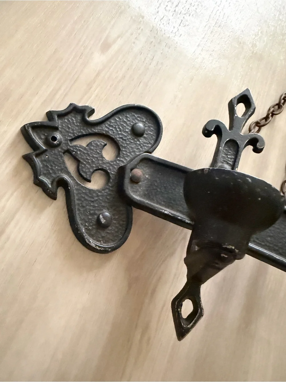 Vintage Gothic Wall Sconce Candle Holder Medieval Dungeon Black Metal Chains ***